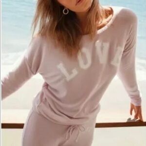 Chaser Light Pink LOVE Sweatshirt Super Soft NWT M